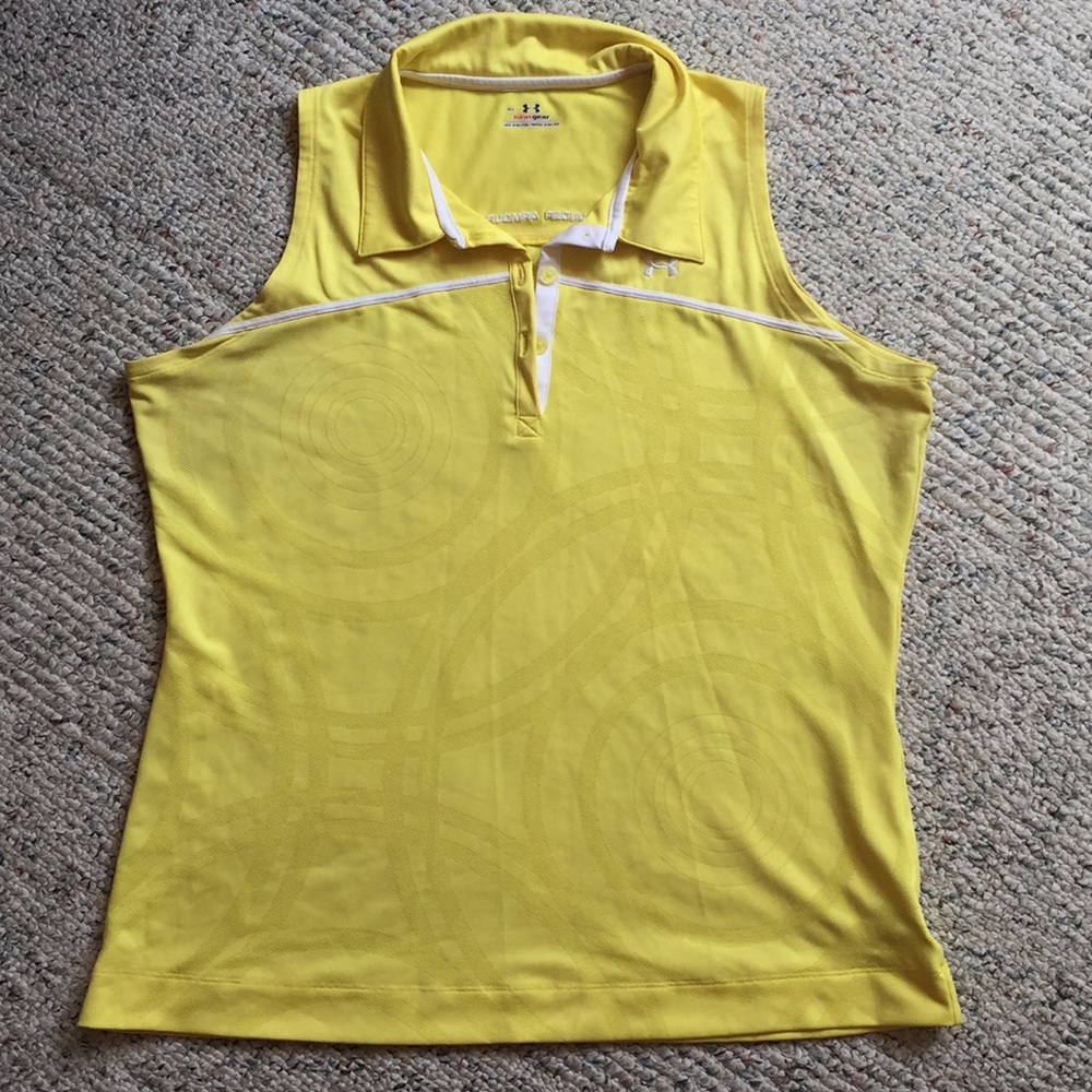 Yellow Under Armour tank with collar XL